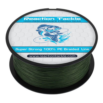 Reaction Tackle Braided Fishing Line - NO FADE Low - Vis Green - Angler's Pro Tackle & Outdoors