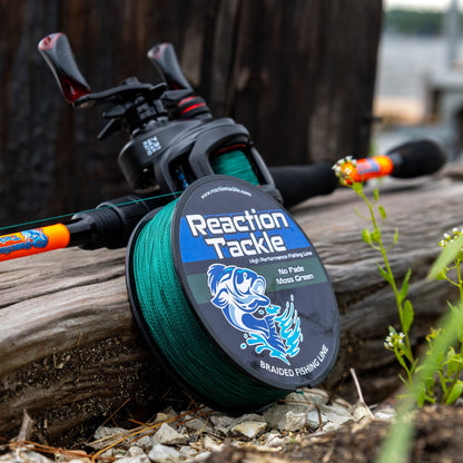 Reaction Tackle Braided Fishing Line - NO FADE Moss Green - NEW - Angler's Pro Tackle & Outdoors