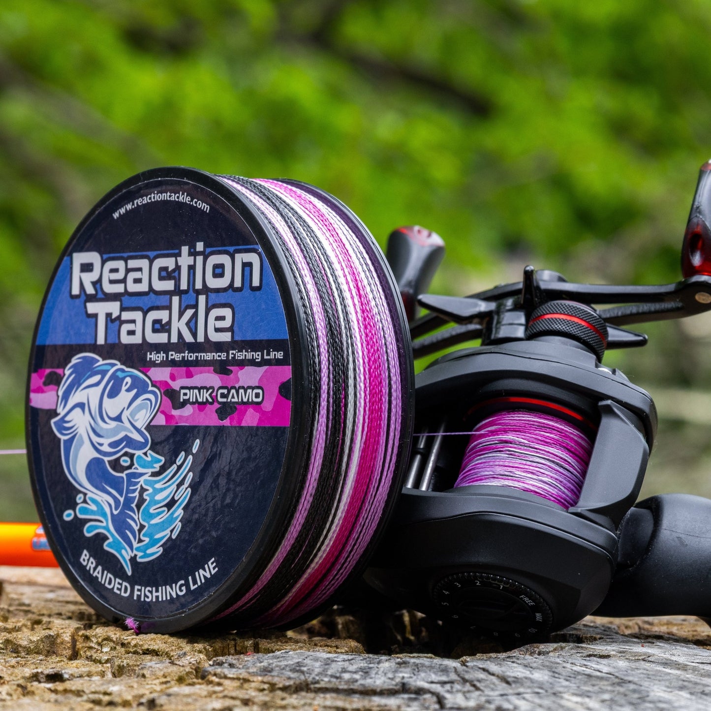 Reaction Tackle Braided Fishing Line - Pink Camo - NEW - Angler's Pro Tackle & Outdoors