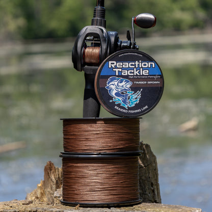 Reaction Tackle Braided Fishing Line - Timber Brown - NEW - Angler's Pro Tackle & Outdoors