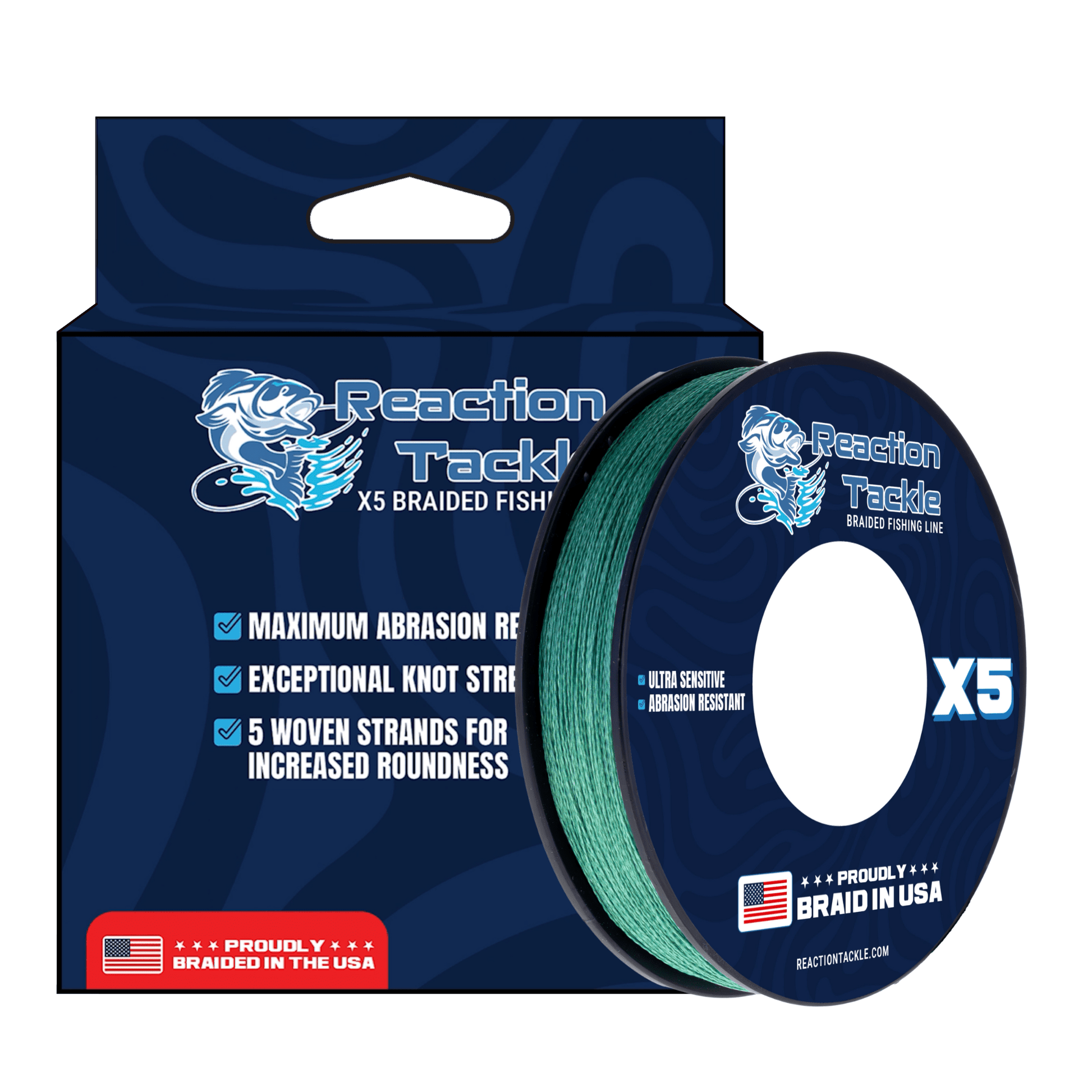Reaction Tackle BRAIDED IN THE USA Fishing Line - 5X - NEW - Angler's Pro Tackle & Outdoors