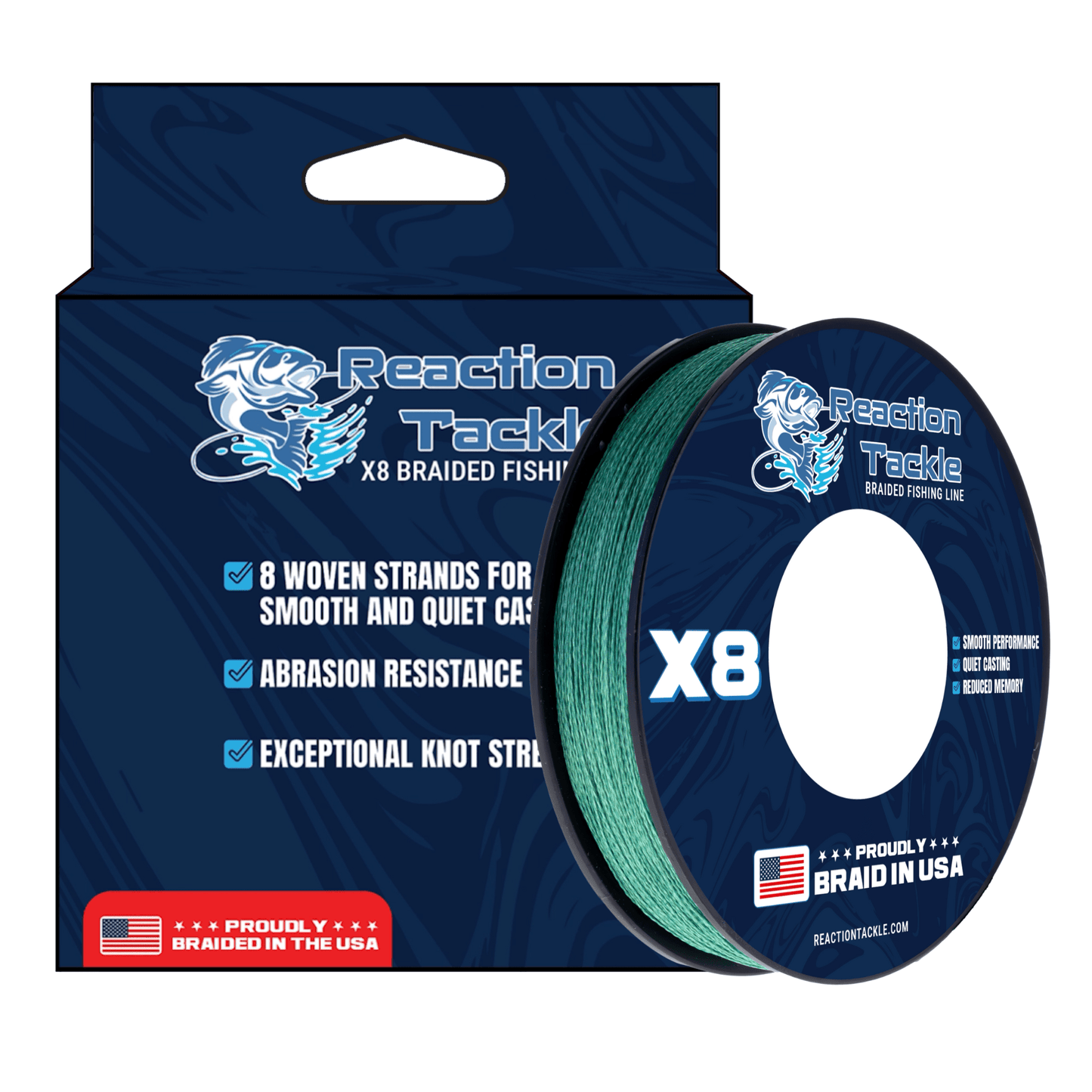 Reaction Tackle BRAIDED IN THE USA Fishing Line - 8X - NEW - Angler's Pro Tackle & Outdoors
