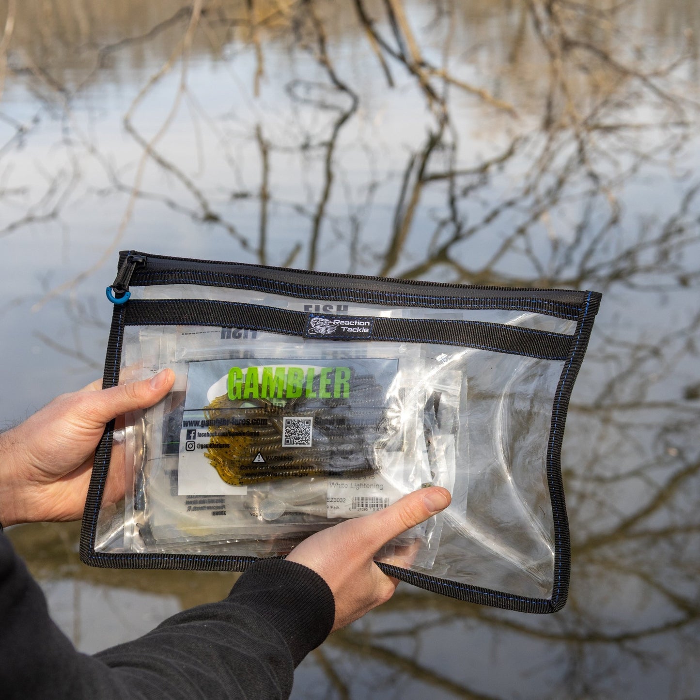 Reaction Tackle Clear Storage Bag Tackle Pak - Water - Resistant Plastic Storage - Angler's Pro Tackle & Outdoors
