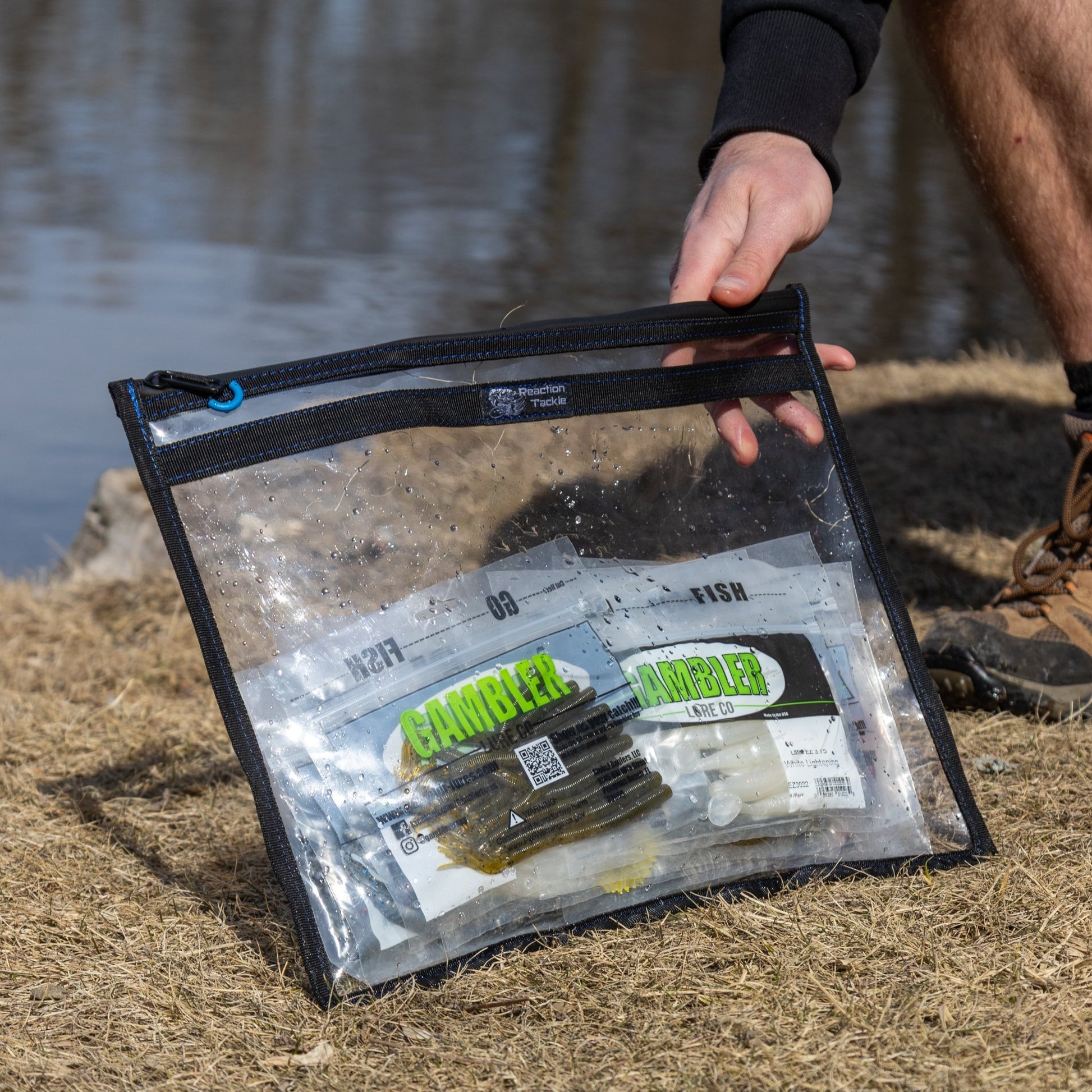 Reaction Tackle Clear Storage Bag Tackle Pak - Water - Resistant Plastic Storage - Angler's Pro Tackle & Outdoors