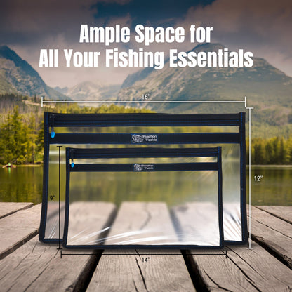 Reaction Tackle Clear Storage Bag Tackle Pak - Water - Resistant Plastic Storage - Angler's Pro Tackle & Outdoors