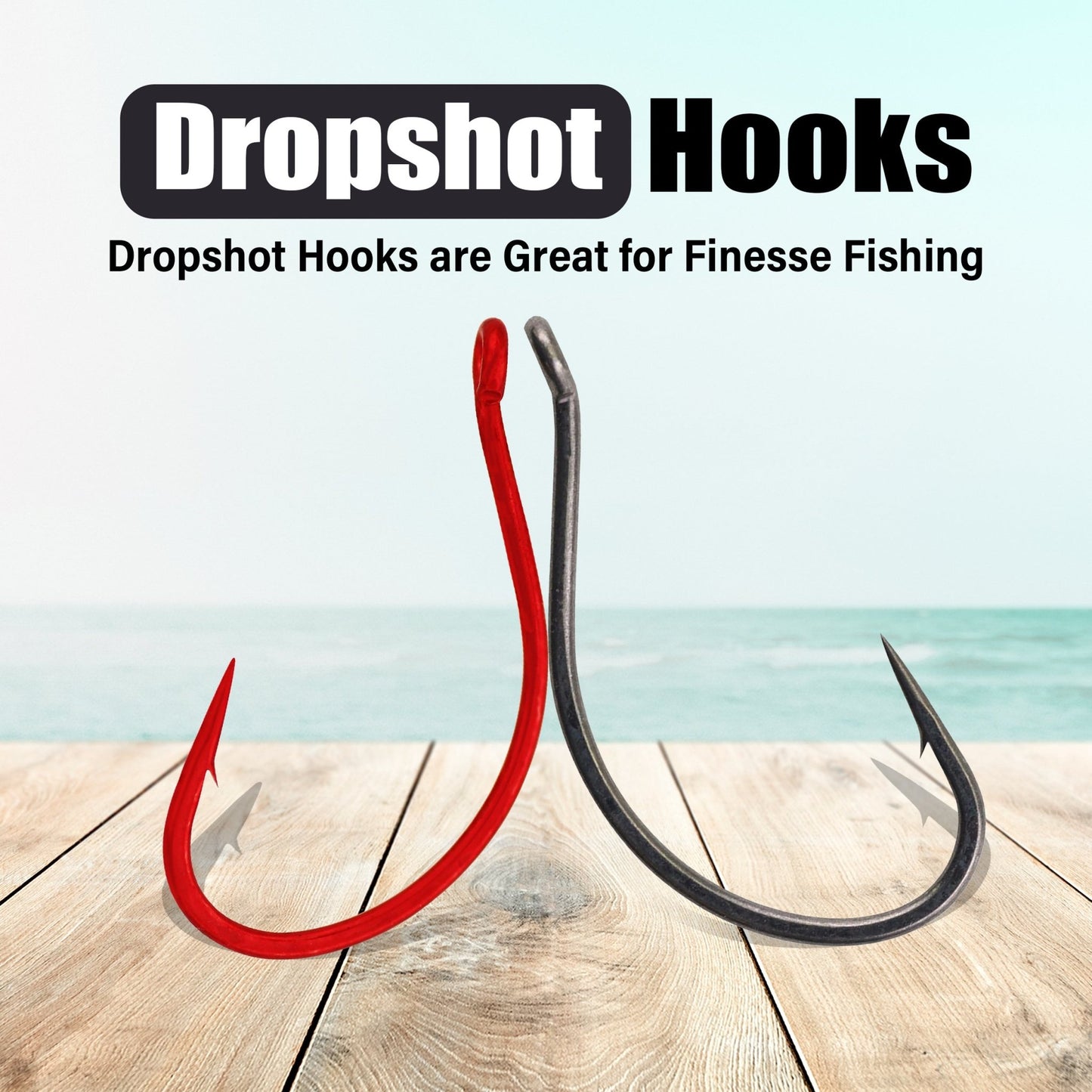 Reaction Tackle Drop Shot Hooks - Pack of 50 - Angler's Pro Tackle & Outdoors