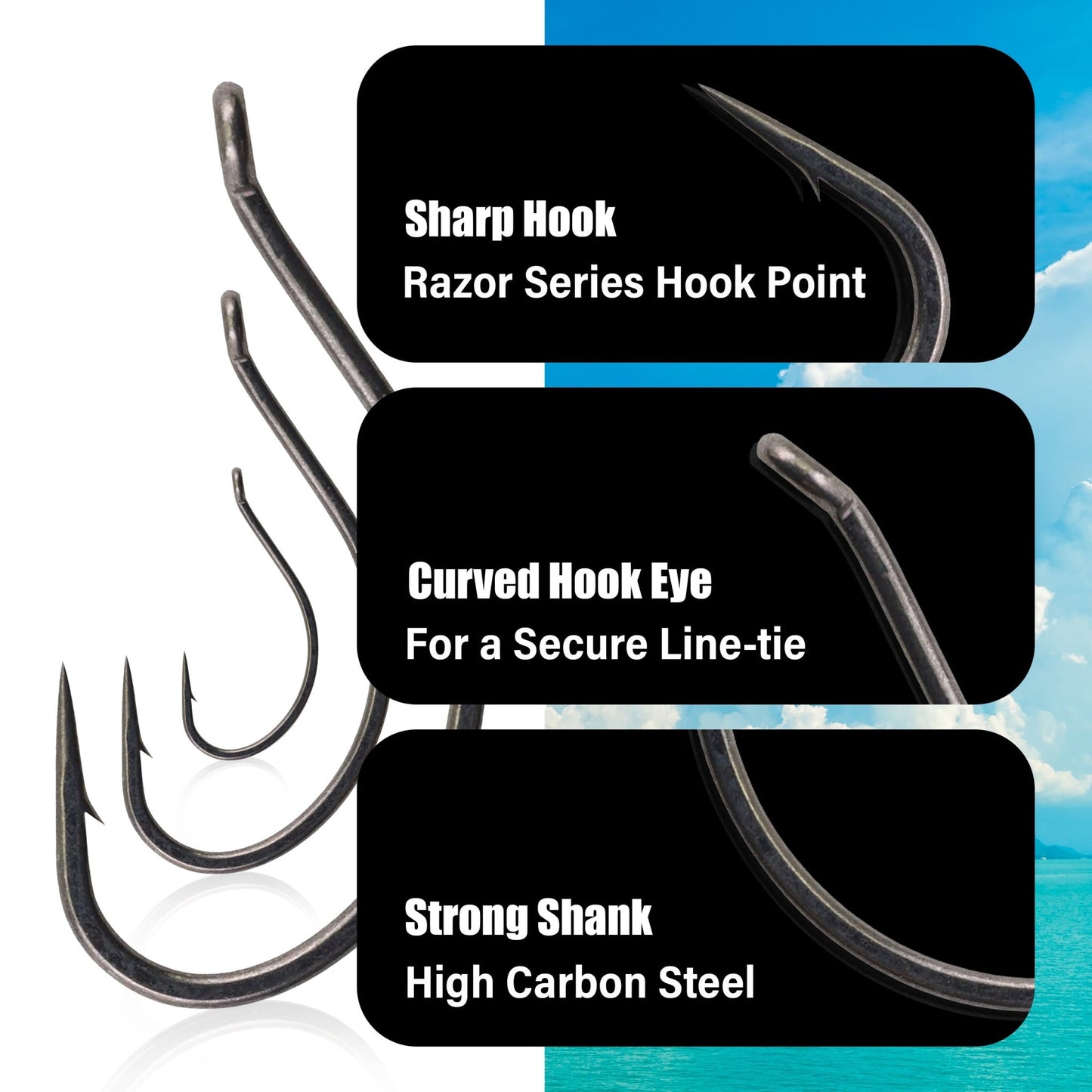 Reaction Tackle Drop Shot Hooks - Pack of 50 - Angler's Pro Tackle & Outdoors