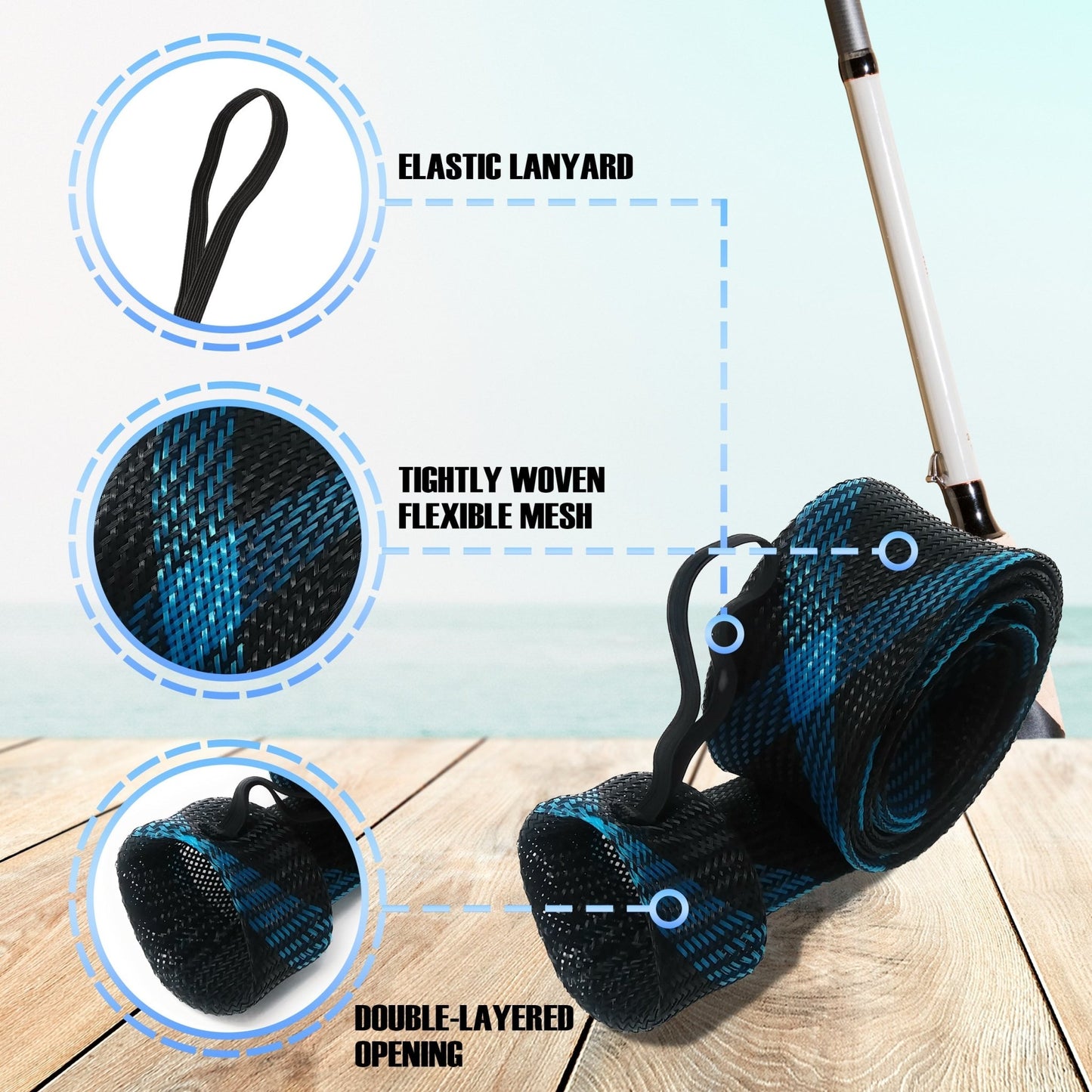 Reaction Tackle Fishing Rod Cover (2 - PACK) - Angler's Pro Tackle & Outdoors