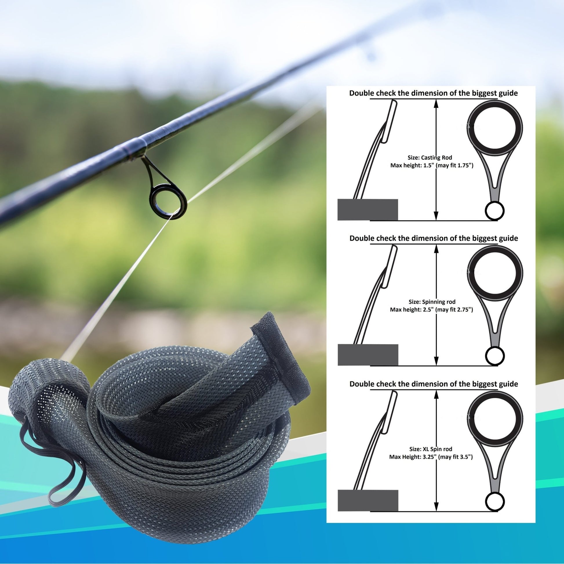 Reaction Tackle Fishing Rod Cover (2 - PACK) - Angler's Pro Tackle & Outdoors