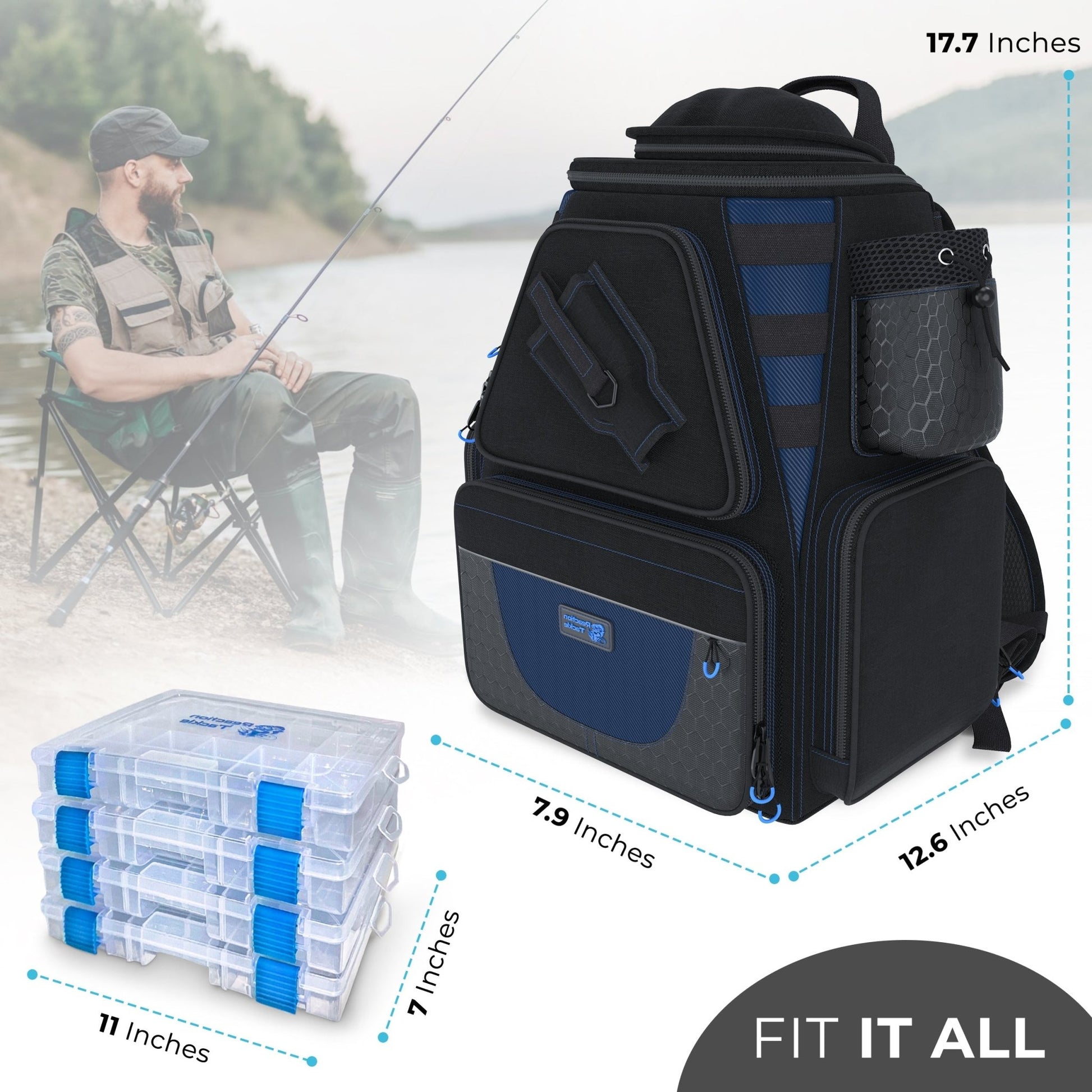 Reaction Tackle Fishing Tackle Backpack - Trays included - Angler's Pro Tackle & Outdoors