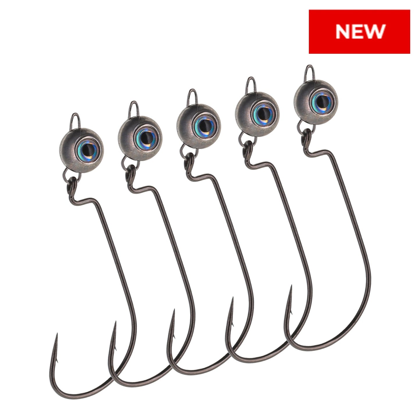 Reaction Tackle Free Swing Jig Head with Realistic Eye 5 - Pack - Ideal for Ned Rig and Texas Rig - 97% Tungsten - Angler's Pro Tackle & Outdoors