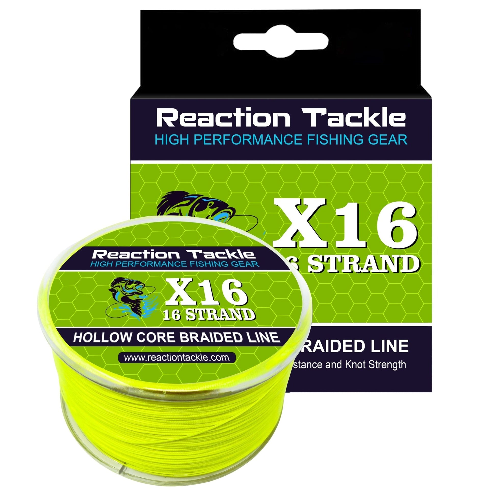 Reaction Tackle Hollow Core - 16 Strand Braided Fishing Line - Angler's Pro Tackle & Outdoors