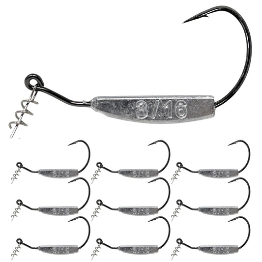 Reaction Tackle Lead Weighted Swimbait Hooks (10 - PACK) - Angler's Pro Tackle & Outdoors