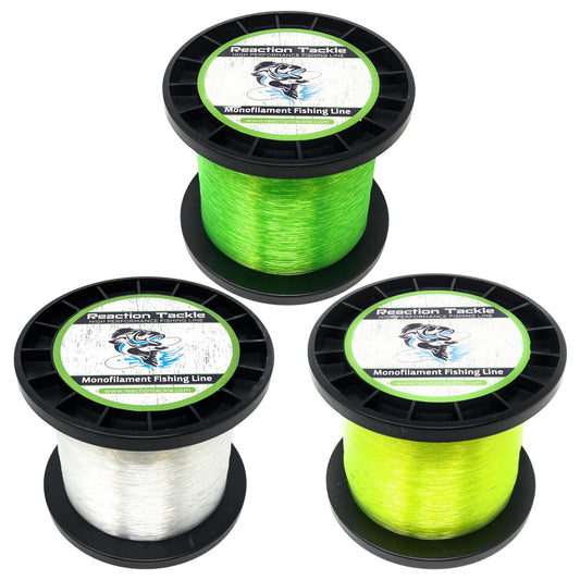 Reaction Tackle Nylon Monofilament Fishing Line - 1 Pound Jumbo Spools - Angler's Pro Tackle & Outdoors