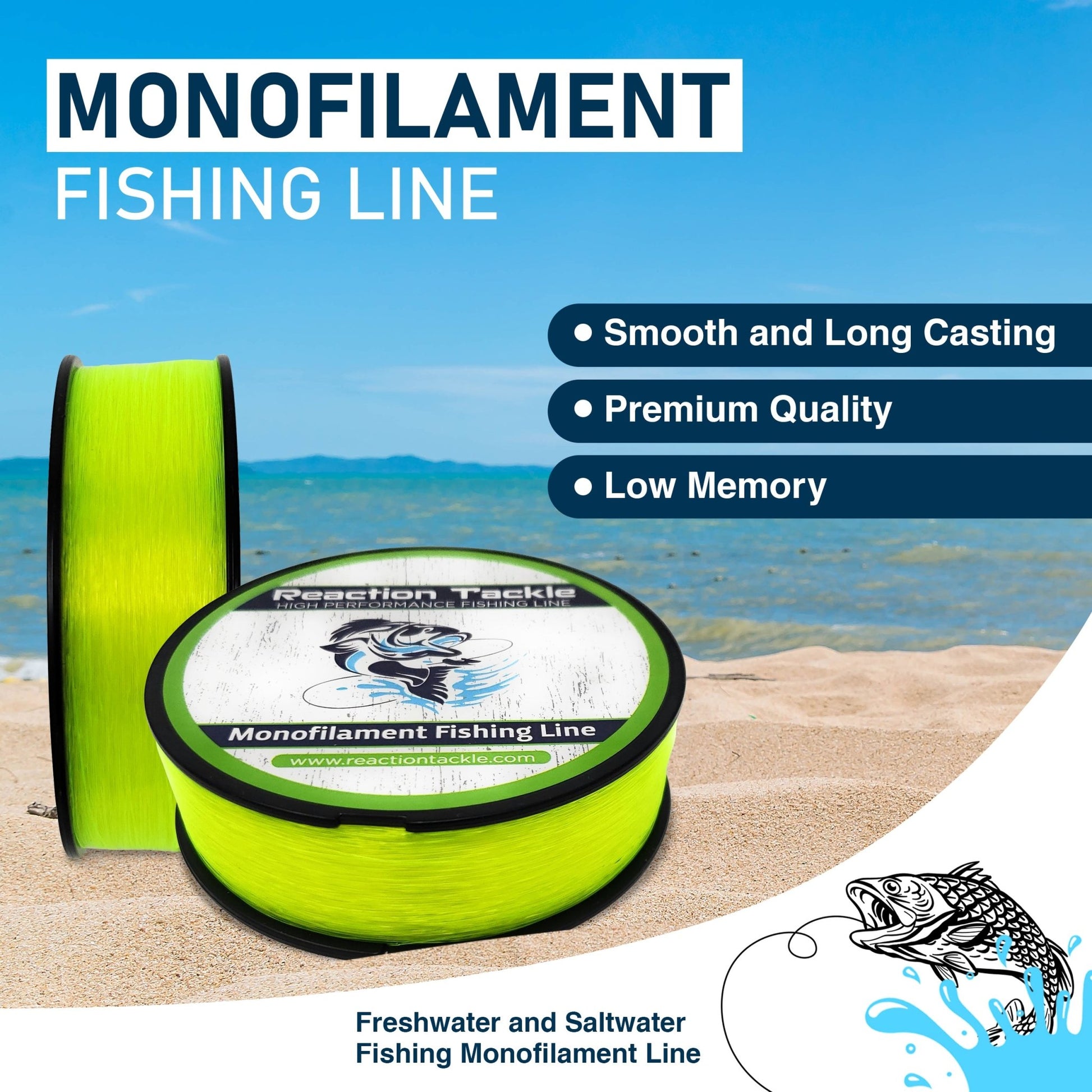 Reaction Tackle Nylon Monofilament Fishing Line 350 yard spools - Angler's Pro Tackle & Outdoors