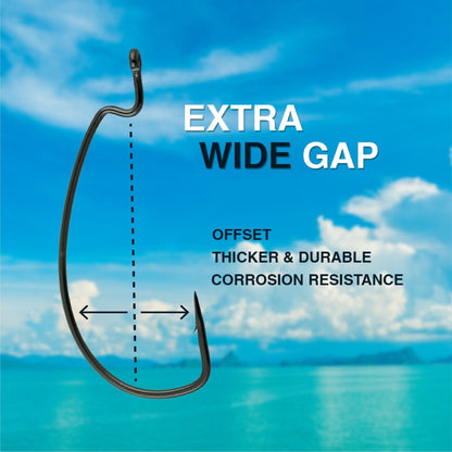 Reaction Tackle Offset EWG Worm Hooks (25 - Pack) - Angler's Pro Tackle & Outdoors