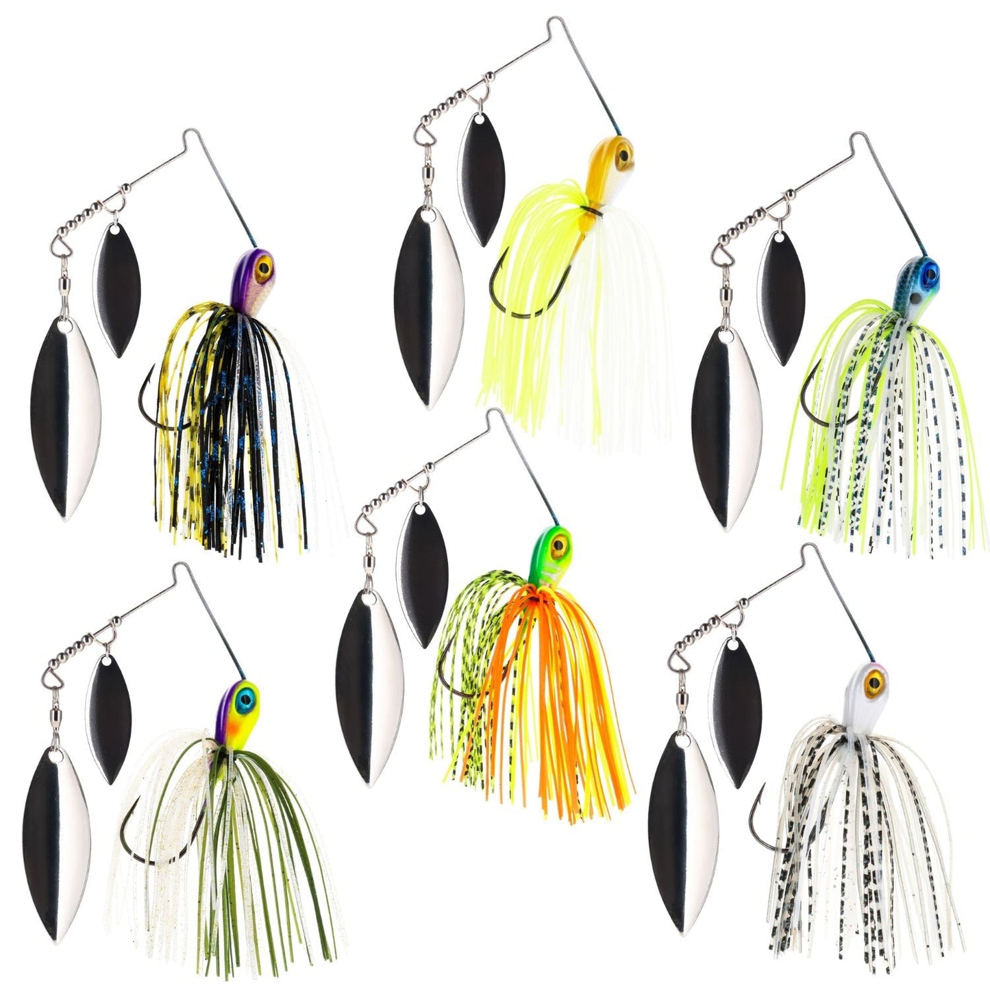 Reaction Tackle Spinnerbaits – 3 - Pack, Double Willow, Ideal for Bass, Pike, and More! - Angler's Pro Tackle & Outdoors