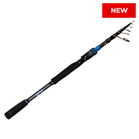 Reaction Tackle Telescopic Spinning Rod – Carbon Travel Fishing Rod – Collapsible Rod for Freshwater and Saltwater - NEW - Angler's Pro Tackle & Outdoors