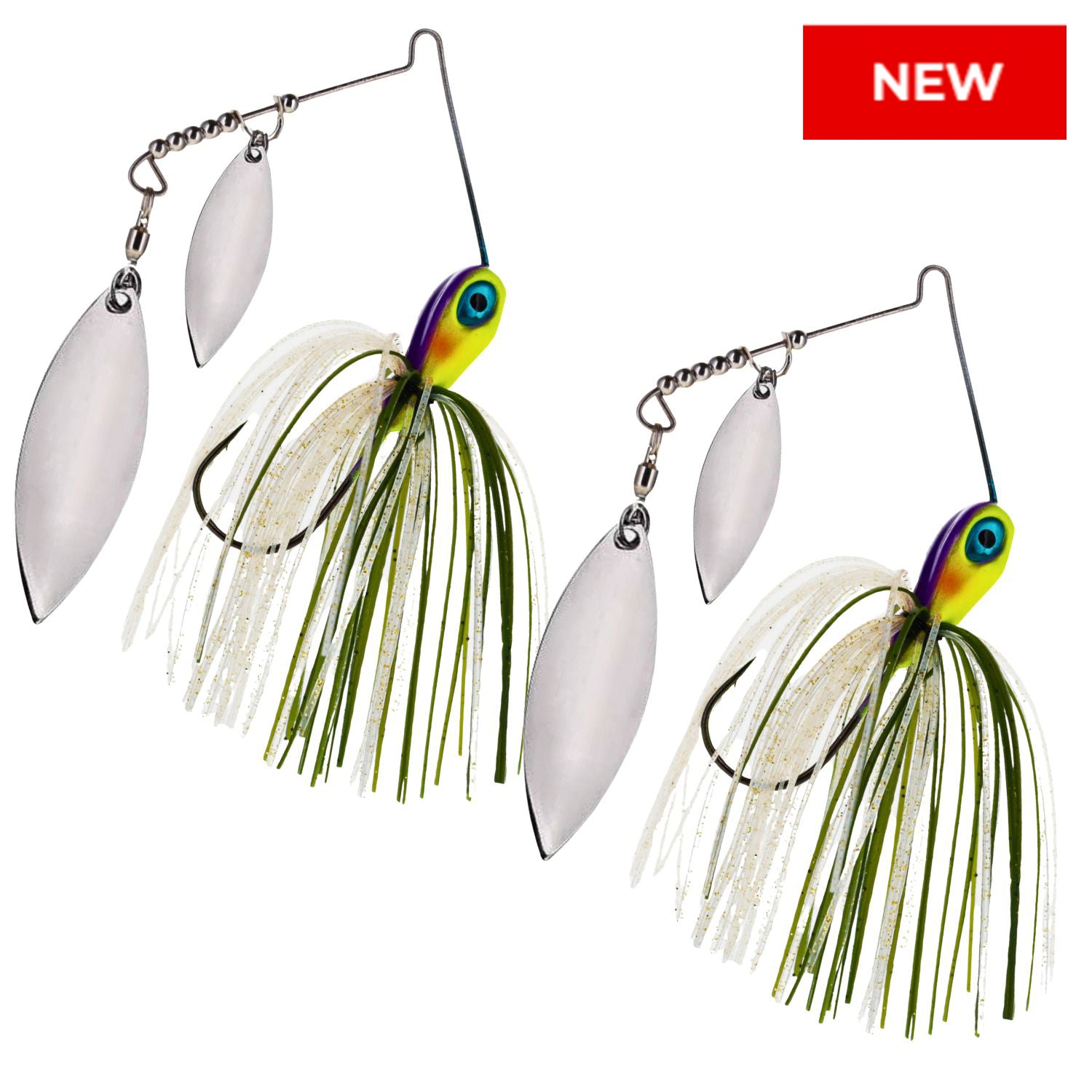 Reaction Tackle Tungsten Double Willow Spinnerbaits – 2 - Pack, Available in a Range of Colors for Superior Performance - Angler's Pro Tackle & Outdoors