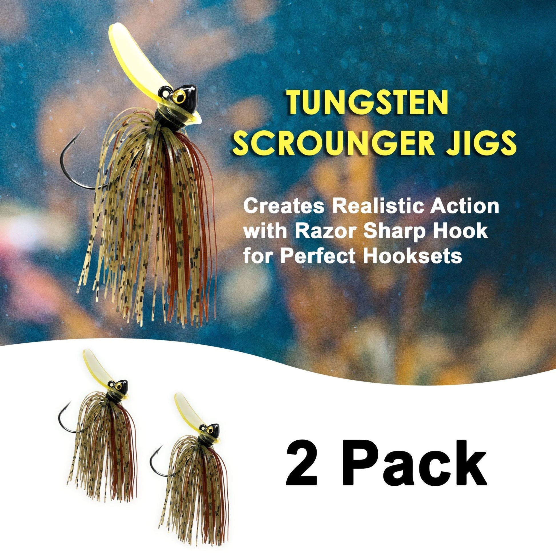 Reaction Tackle Tungsten Scrounger Jigs (2 - Pack) - Angler's Pro Tackle & Outdoors