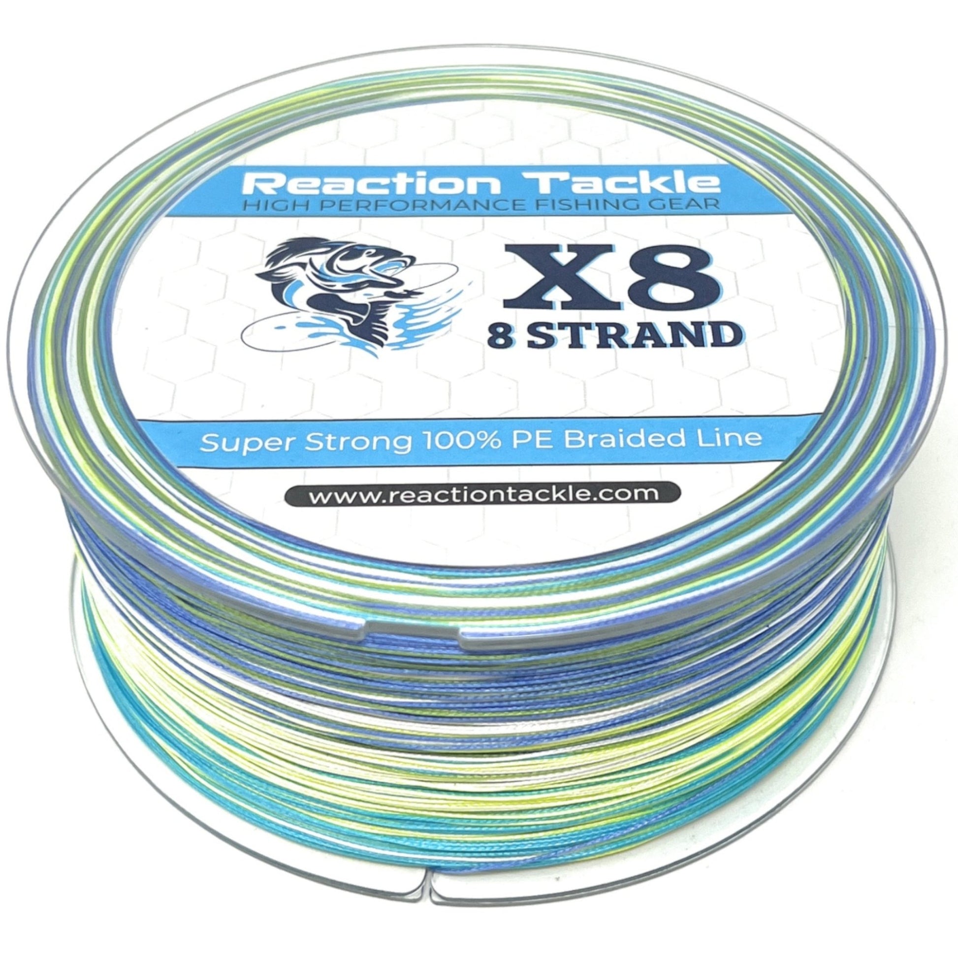 Reaction Tackle X8 Braided Fishing Line - Aqua Camo 8 Strand - Angler's Pro Tackle & Outdoors