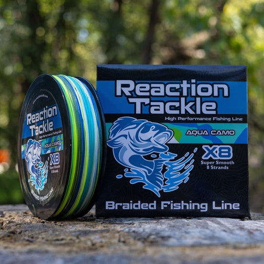 Reaction Tackle X8 Braided Fishing Line - Aqua Camo 8 Strand - Angler's Pro Tackle & Outdoors