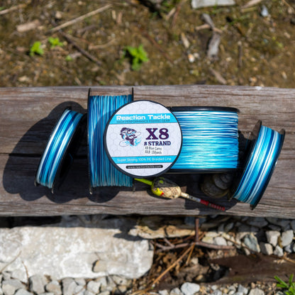 Reaction Tackle X8 Braided Fishing Line - Blue Camo 8 Strand - Angler's Pro Tackle & Outdoors