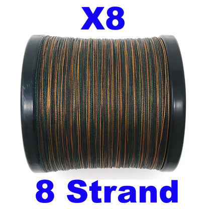 Reaction Tackle X8 Braided Fishing Line - Green Camo 8 Strand - Angler's Pro Tackle & Outdoors