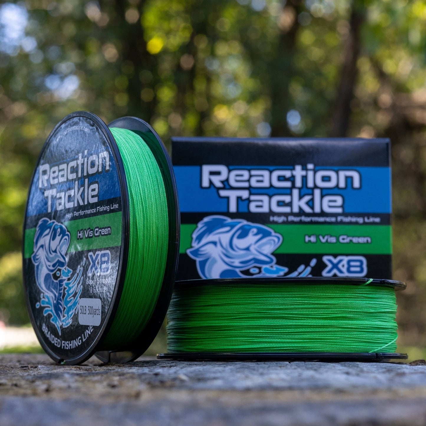 Reaction Tackle X8 Braided Fishing Line - Hi Vis Green 8 Strand - Angler's Pro Tackle & Outdoors