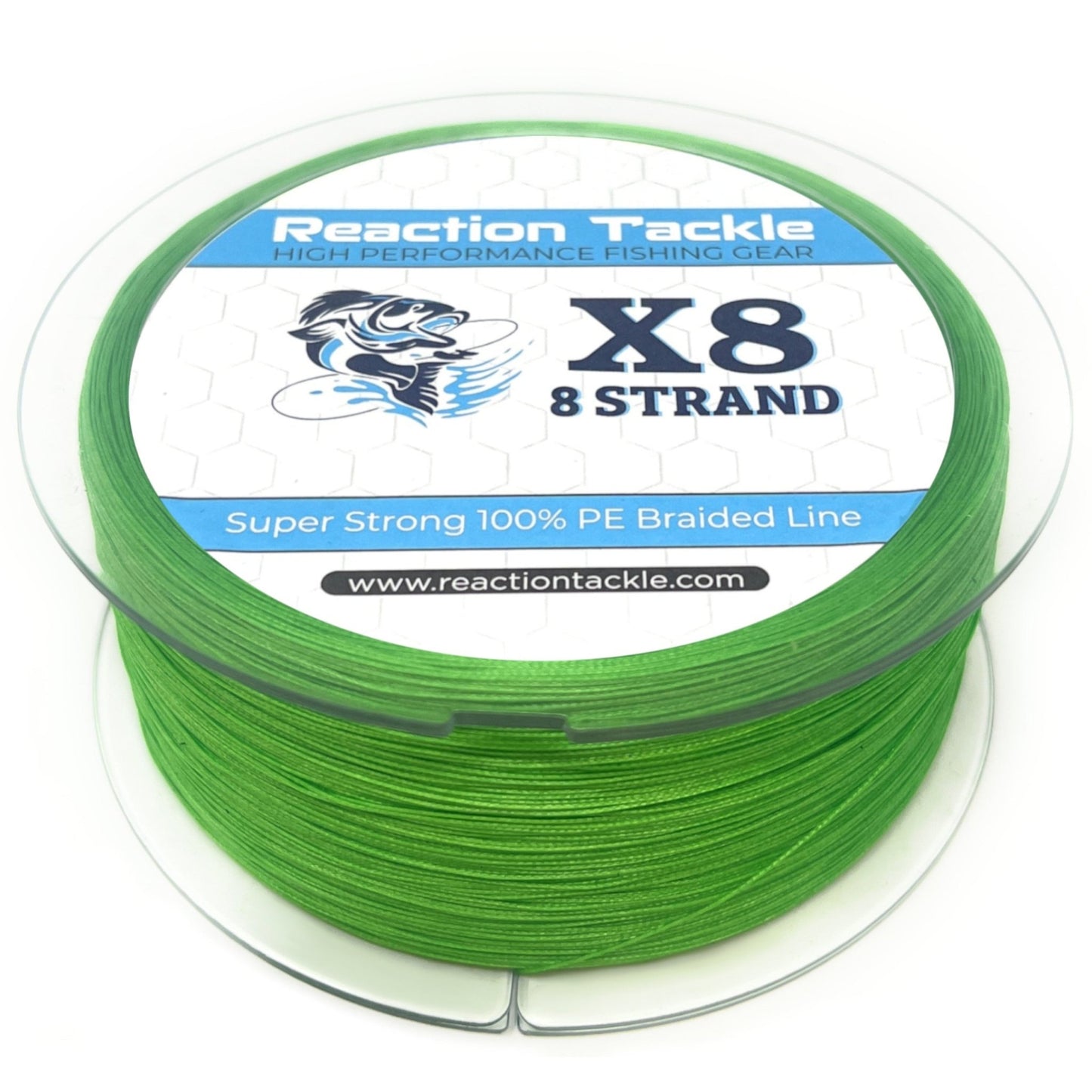 Reaction Tackle X8 Braided Fishing Line - Hi Vis Green 8 Strand - Angler's Pro Tackle & Outdoors