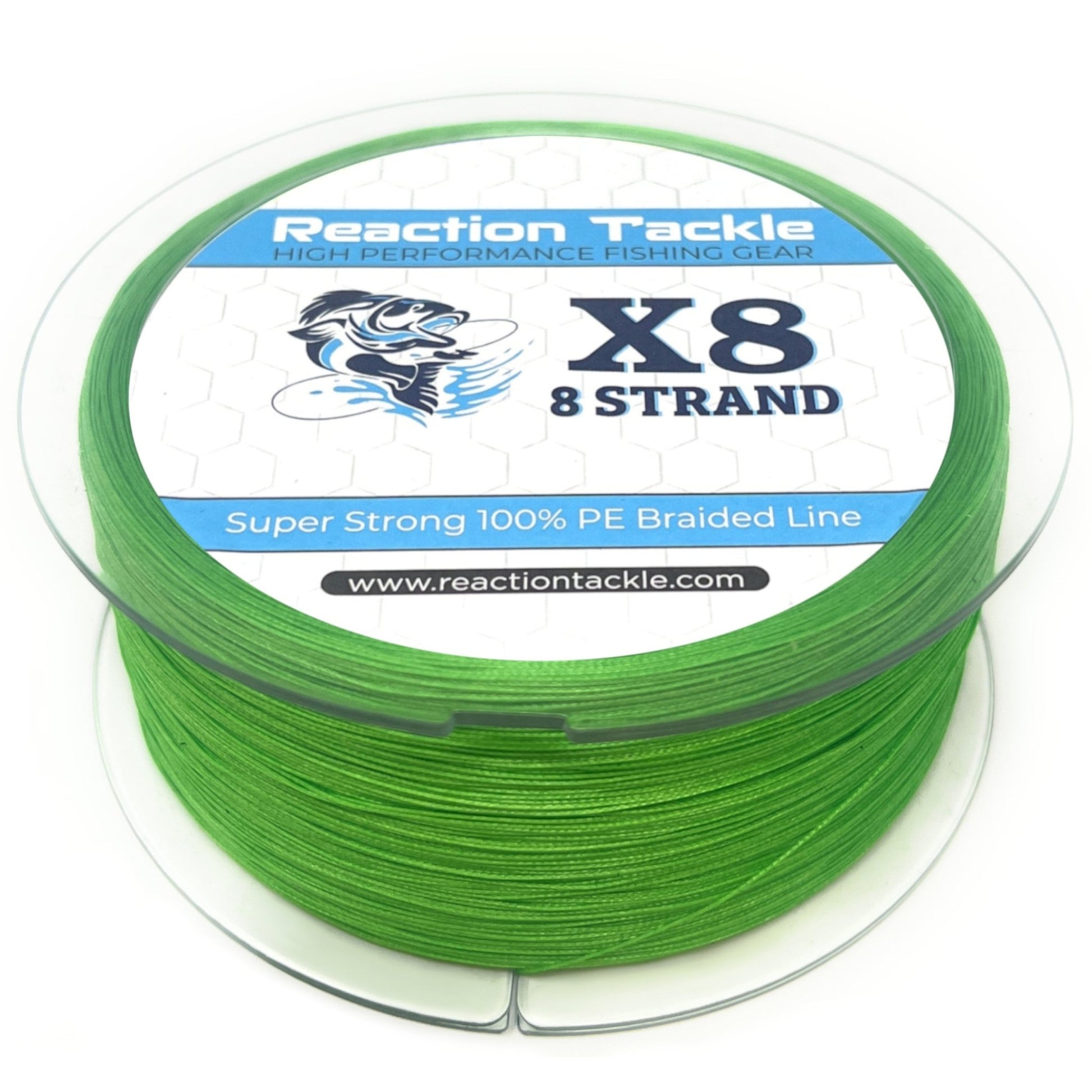 Reaction Tackle X8 Braided Fishing Line - Hi Vis Green 8 Strand - Angler's Pro Tackle & Outdoors