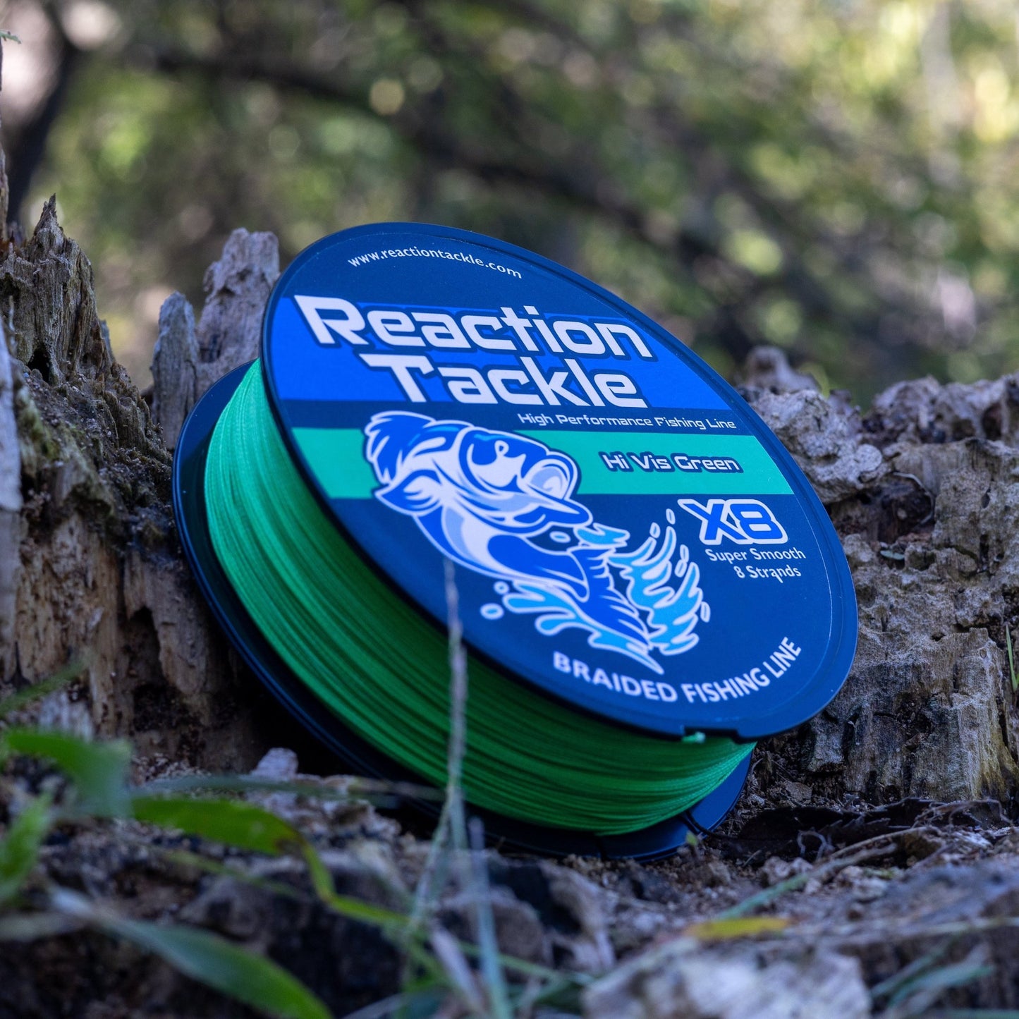 Reaction Tackle X8 Braided Fishing Line - Hi Vis Green 8 Strand - Angler's Pro Tackle & Outdoors