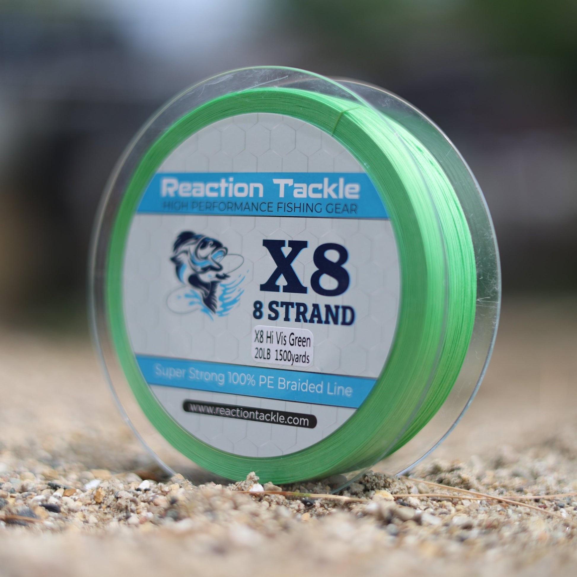 Reaction Tackle X8 Braided Fishing Line - Hi Vis Green 8 Strand - Angler's Pro Tackle & Outdoors