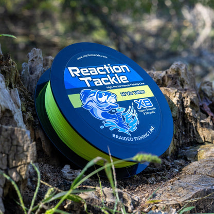 Reaction Tackle X8 Braided Fishing Line - Hi Vis Yellow 8 Strand - Angler's Pro Tackle & Outdoors