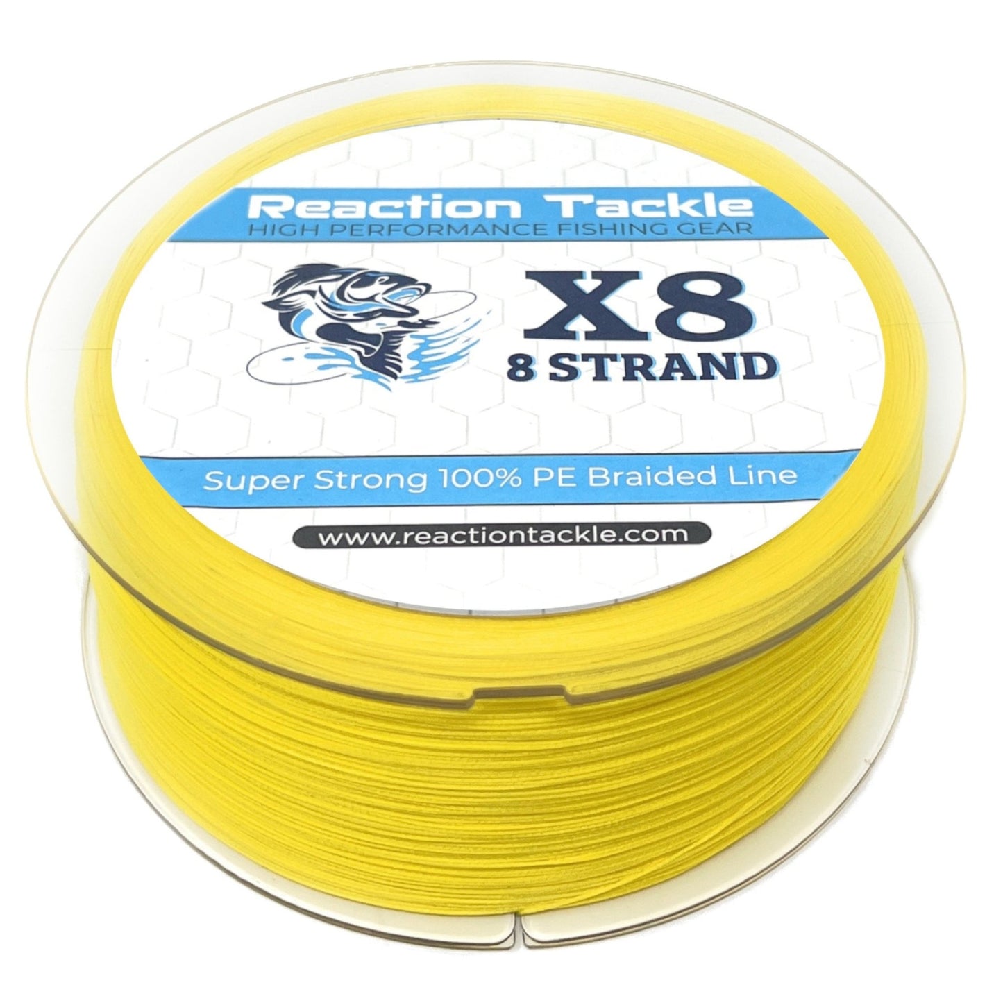 Reaction Tackle X8 Braided Fishing Line - Hi Vis Yellow 8 Strand - Angler's Pro Tackle & Outdoors