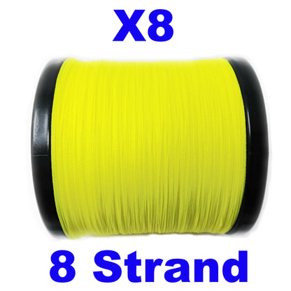 Reaction Tackle X8 Braided Fishing Line - Hi Vis Yellow 8 Strand - Angler's Pro Tackle & Outdoors