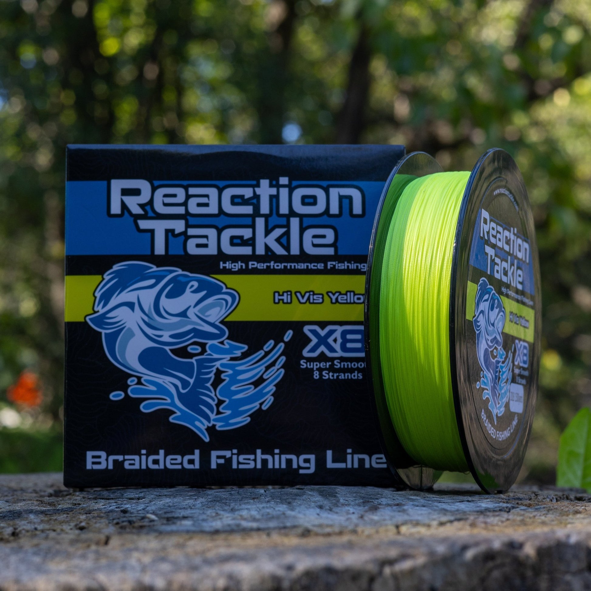 Reaction Tackle X8 Braided Fishing Line - Hi Vis Yellow 8 Strand - Angler's Pro Tackle & Outdoors