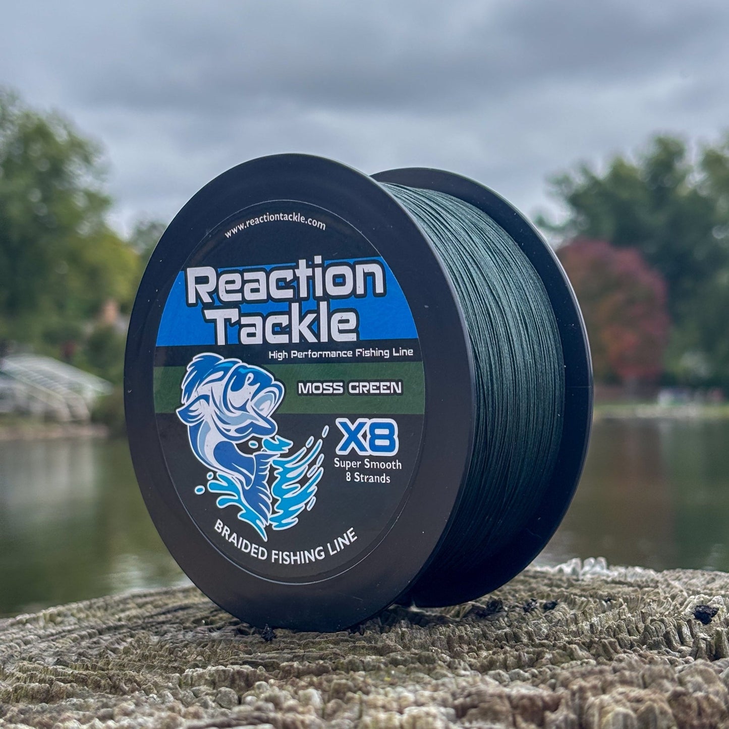 Reaction Tackle X8 Braided Fishing Line - Moss Green 8 Strand - Angler's Pro Tackle & Outdoors