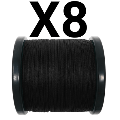 Reaction Tackle X8 Braided Fishing Line - NO FADE Black 8 Strand - Angler's Pro Tackle & Outdoors