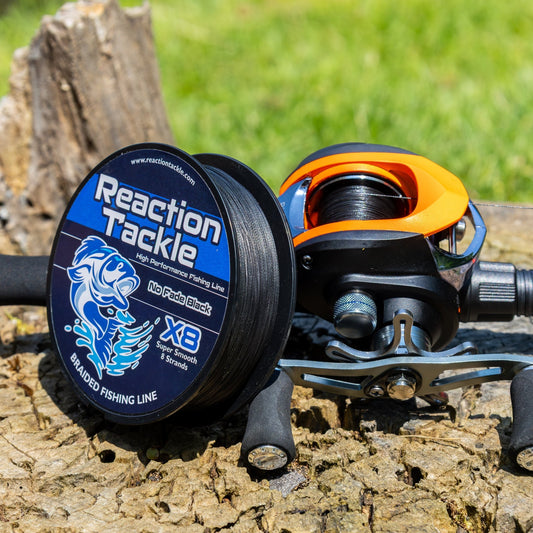 Reaction Tackle X8 Braided Fishing Line - NO FADE Black 8 Strand - NEW - Angler's Pro Tackle & Outdoors