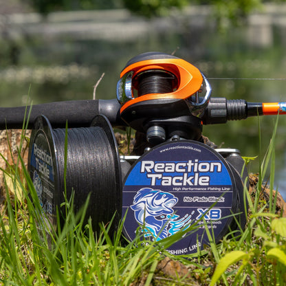 Reaction Tackle X8 Braided Fishing Line - NO FADE Black 8 Strand - NEW - Angler's Pro Tackle & Outdoors