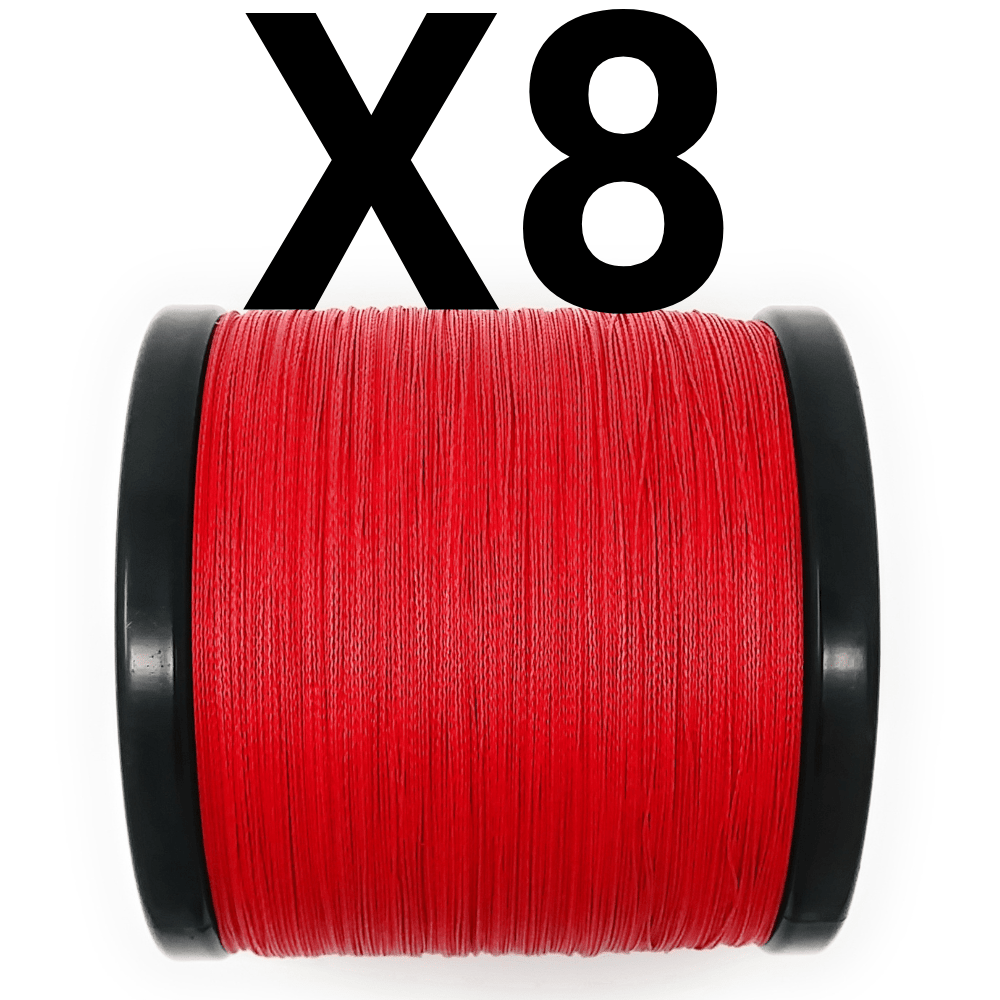 Reaction Tackle X8 Braided Fishing Line - NO FADE Red 8 Strand - Angler's Pro Tackle & Outdoors