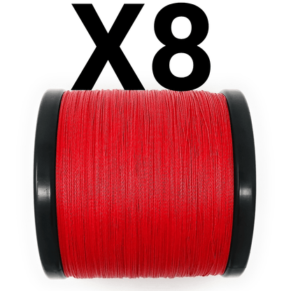 Reaction Tackle X8 Braided Fishing Line - NO FADE Red 8 Strand - Angler's Pro Tackle & Outdoors