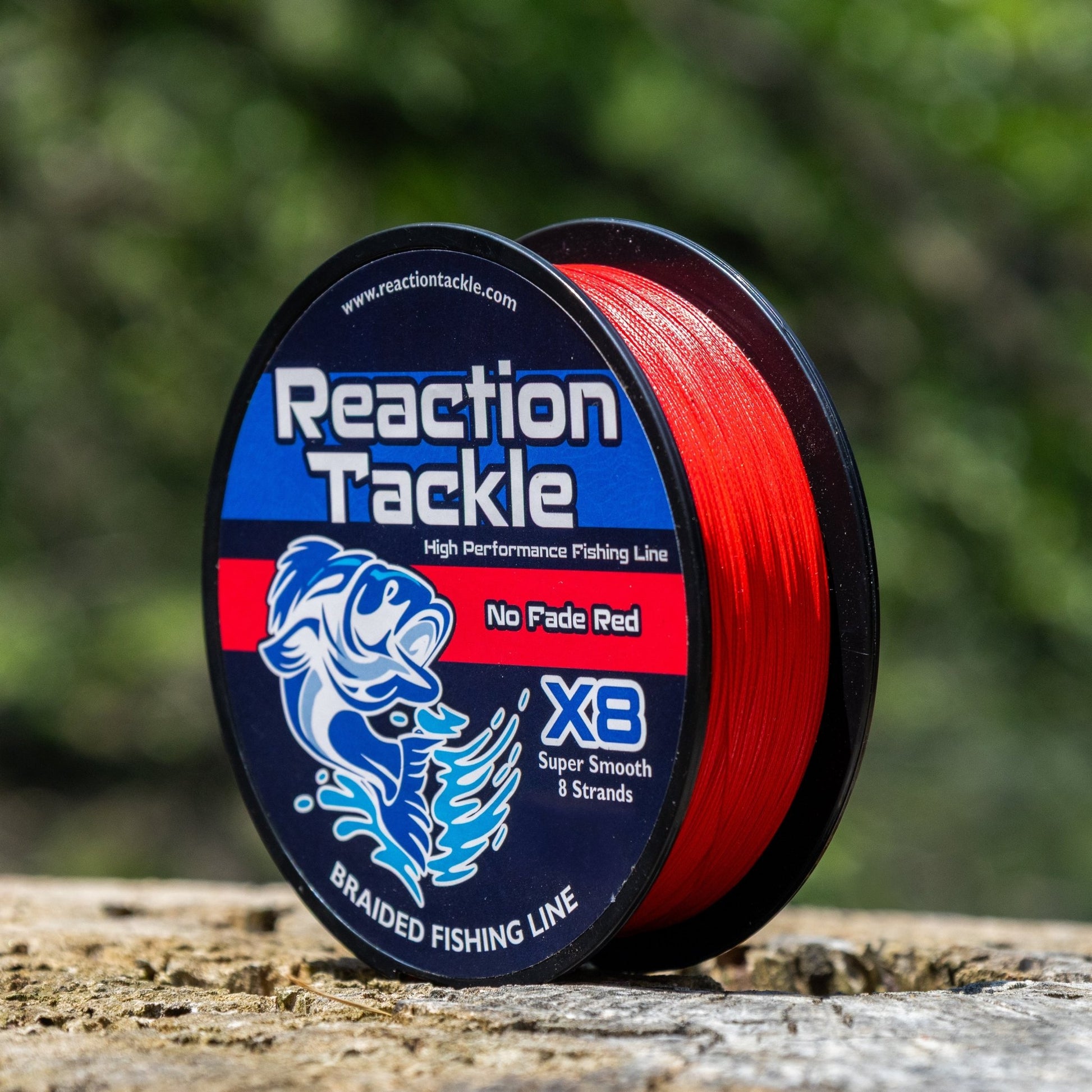 Reaction Tackle X8 Braided Fishing Line - NO FADE Red 8 Strand - NEW - Angler's Pro Tackle & Outdoors