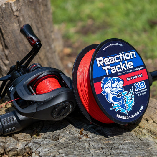 Reaction Tackle X8 Braided Fishing Line - NO FADE Red 8 Strand - NEW - Angler's Pro Tackle & Outdoors