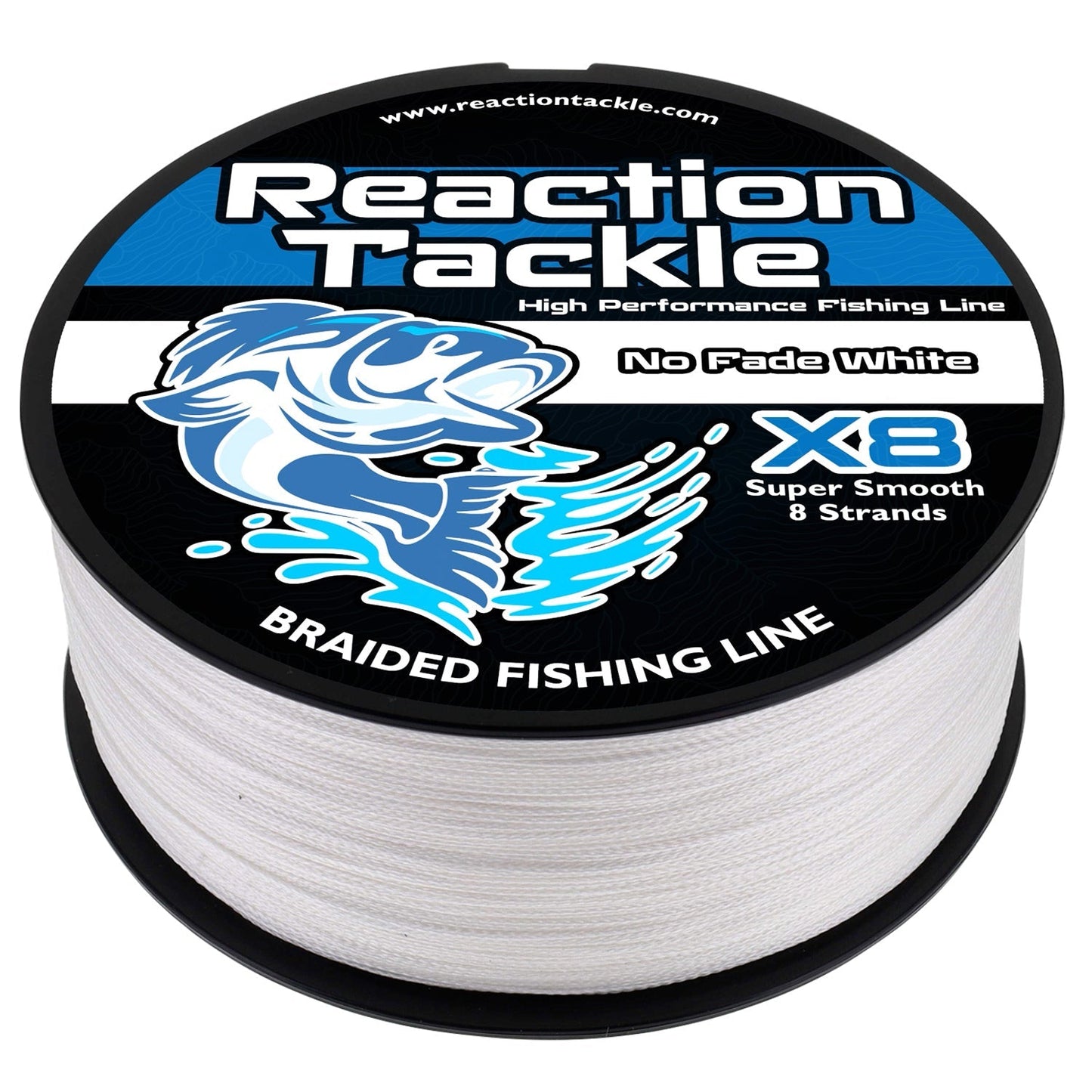 Reaction Tackle X8 Braided Fishing Line - NO FADE White 8 Strand - Angler's Pro Tackle & Outdoors