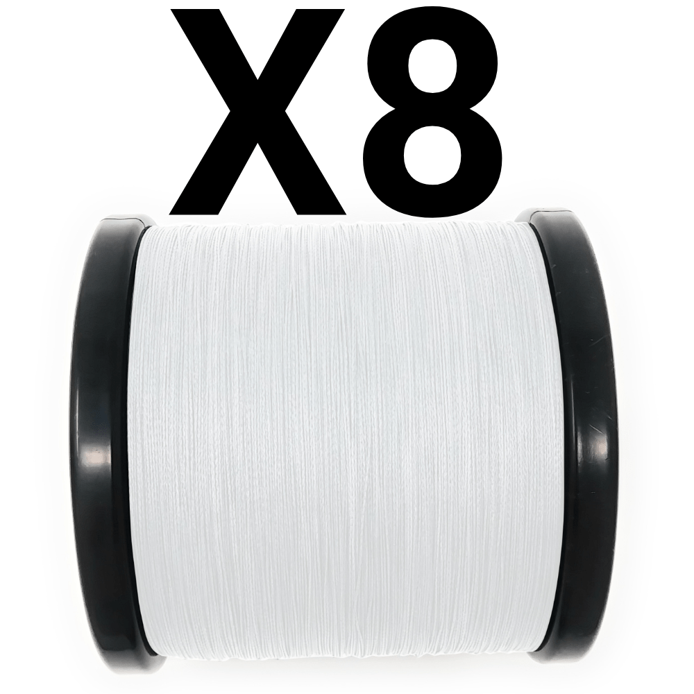 Reaction Tackle X8 Braided Fishing Line - NO FADE White 8 Strand - Angler's Pro Tackle & Outdoors