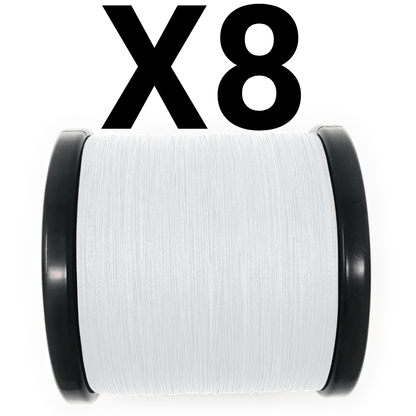 Reaction Tackle X8 Braided Fishing Line - NO FADE White 8 Strand - Angler's Pro Tackle & Outdoors
