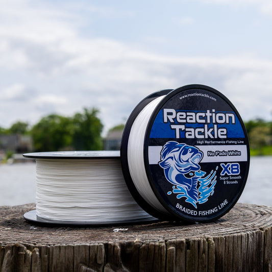 Reaction Tackle X8 Braided Fishing Line - NO FADE White 8 Strand - NEW - Angler's Pro Tackle & Outdoors