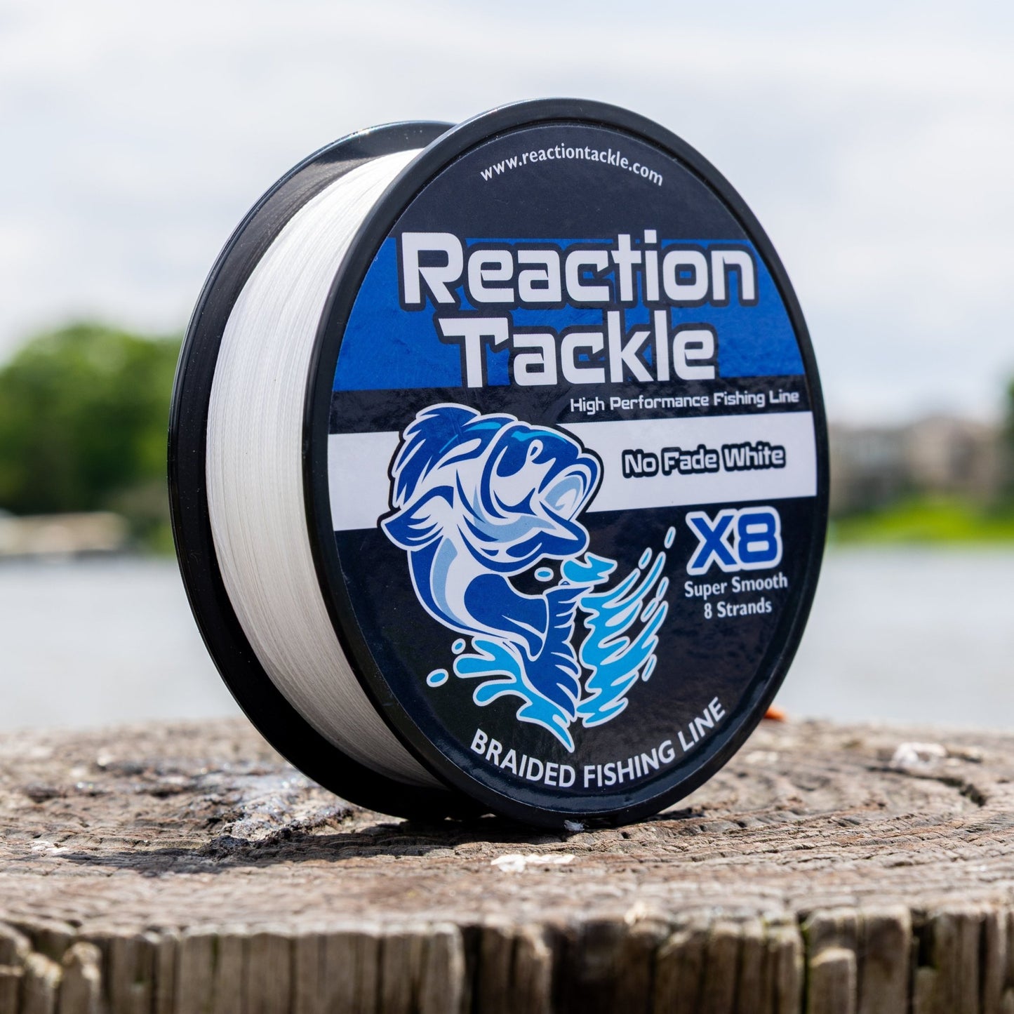 Reaction Tackle X8 Braided Fishing Line - NO FADE White 8 Strand - NEW - Angler's Pro Tackle & Outdoors